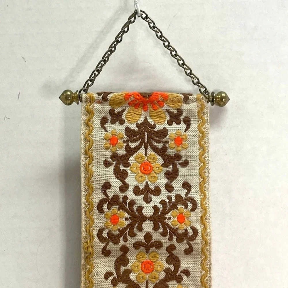 Vintage 1970s Austrian Tyrolean Woven Bell Pull Haller Textilwerk (20